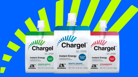 Chargel athletic Gel Drinks in Green Apple, White Grape, and Strawberry. (Photo: Business Wire)