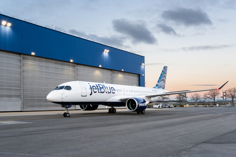 Airbus A220 aircraft. Photo courtesy of JetBlue. (Photo: Business Wire)