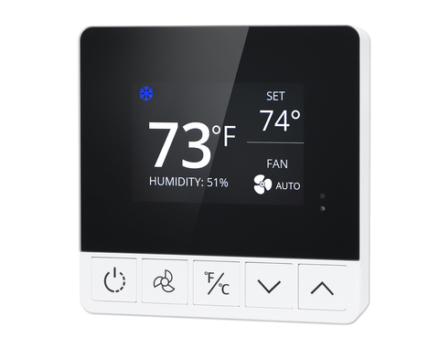 The Bodhi Thermostat Bridge combines a smart thermostat, occupancy sensor and wireless network device that work with the Bodhi application and the property management system to monitor and control all of the technology in a guestroom or residence. It will save energy, improve the client experience and protect the property. (Photo: Business Wire)