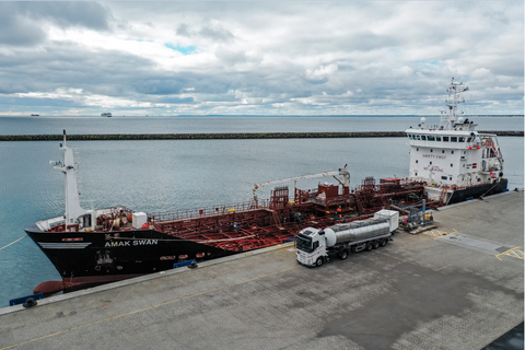 Bunker Holding’s physical bunker subsidiary, Bunker One, ran in 2021 a test run on the M/T Amak Swan, operating the tanker on a B30 biofuel blend which consists of a second-generation bio feedstock. By entering this new partnership with one of the leading global producers and suppliers of renewable fuels, Renewable Energy Group, Bunker Holding is excited to be able to offer customers an even wider range of capable products, guaranteed by in-house testing. (Photo: Business Wire)