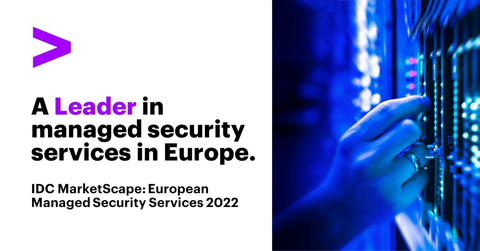 The IDC MarketScape 2022 names Accenture a Leader in managed security services in Europe (Graphic: Business Wire)