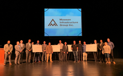 Mawson team members and local members of the Community College Beaver County, the Lincoln Park Performing Arts Centre, Beaver Falls Park and the Heritage Valley Health System. (Photo: Business Wire)