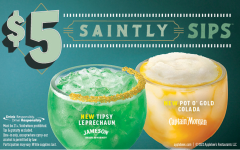 original Find Your Luck at Applebee’s with NEW Saintly Sips (Graphic: Business Wire)