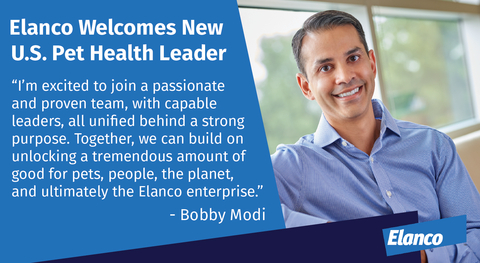 Elanco welcomes Bobby Modi as executive vice president U.S. Pet Health and Global Digital Transformation. With a track record of building and growing consumer brands and a history within the pet industry, Bobby is positioned to lead and grow our business as we continue to transform our digital strategy to meet the pet owner where they want to shop. (Photo: Business Wire)