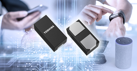 original Toshiba: ultra-low capacitance TVS diode "DF2B6M4BSL" that protects 
high-frequency antennas of IoT devices from ESD. (Graphic: Business Wire)