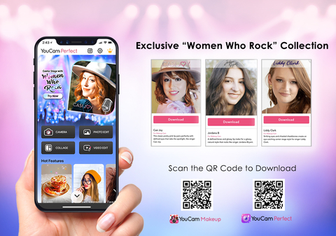 Perfect Corp. spotlights rising musicians in YouCam Apps “Women Who Rock” Collection. (Graphic: Business Wire)