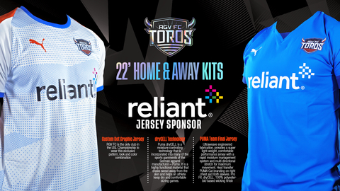 For the second consecutive year, retail electricity provider Reliant is the official kit partner for the Rio Grande Valley FC Toros and will be giving away replicas of the new jerseys to the first 1,000 fans at the first game of the season. (Photo: Business Wire)