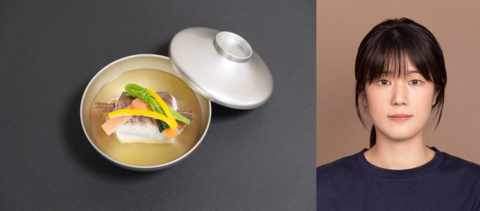 Ms. LEE Hyeon Jeong - Former assistant at a culinary school, Republic of Korea; Clear soup with seabream and red rice, petal rice cake styled (Photo: Business Wire)