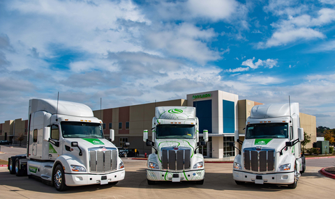 Hypertruck ERX™ demonstration units outside of Hyliion’s headquarters in Austin, Texas (Photo: Business Wire)