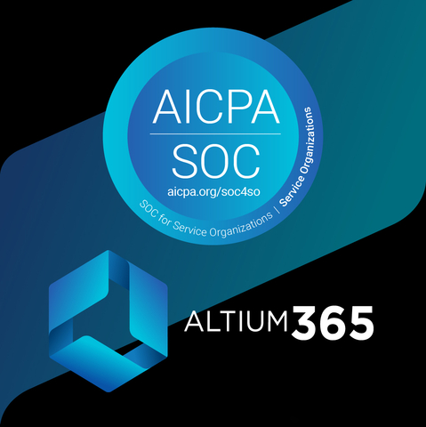 SOC 2 Type 1 Certification underscores Altium's commitment to ensuring data availability, security and privacy on the Altium 365 collaborative platform for electronics design. (Graphic: Altium LLC)