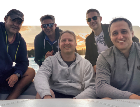 Torc Founding Team strategizing lakeside about its progressive talent marketplace and the future of work (Photo: Business Wire)