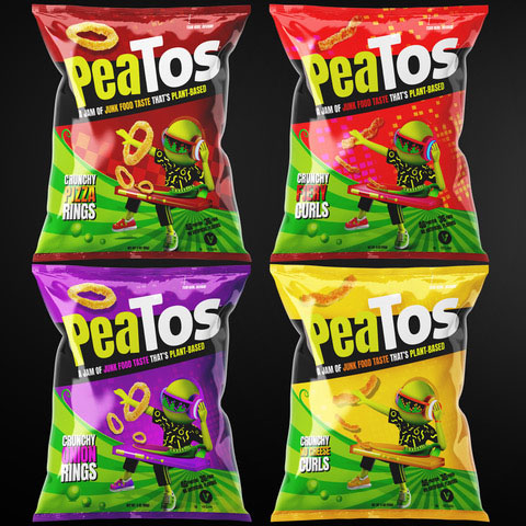 PeaTos today announced it is going all plant-based, and unveiled an exciting, bold updated look featuring the new face of PeaTos, “sassy” female character, DJ_P. (Photo: Business Wire)