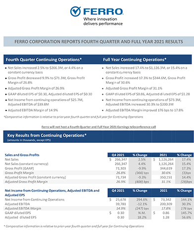 Q4 and FY 2021 Earnings Release
