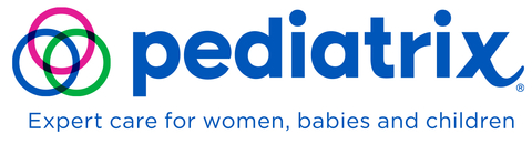 The new Pediatrix® logo consists of three intersecting rings that symbolize the company's commitment to compassionate, coordinated and clinically excellent care for women (pink ring), babies (blue ring) and children (green ring). (Graphic: Business Wire)