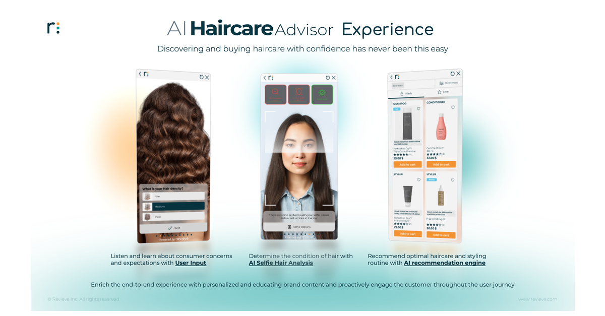 Revieve® Launches Industry-first Digital Haircare Experience to Help Consumers Care for Their Hair in the Most Personalized Way