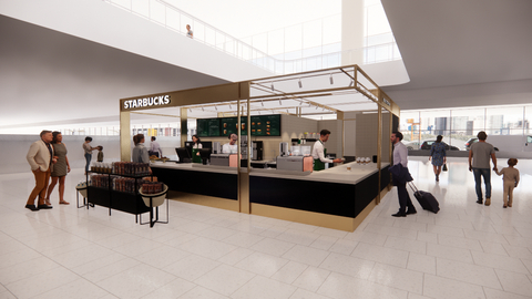thumbnail Rendering of Starbucks at LaGuardia Airport (LGA) Terminal B (Photo: Business Wire)