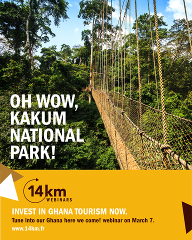 original Waouh, le parc national Kakum. Investissez dans le tourisme au Ghana maintenant. Écoutez notre webinar sur le Ghana le 7 mars. (Graphic: Business Wire)