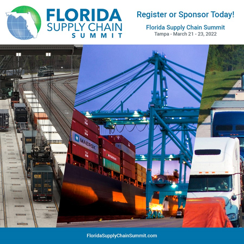 Join us, March 21 - 23, at the Florida Supply Chain Summit. Go to FloridaSupplyChainSummit.com and select Register Now in the upper right. Fees start at $195 with options to attend virtually or in person. The media may contact Joanne Kazmierski for press credentials. (Photo: Business Wire)