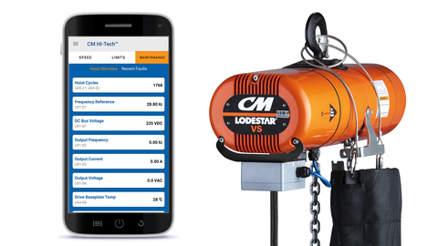 Intelli-Connect™ Diagnostics and Analytics paired with the Lodestar® VS Electric Chain Hoist (Photo: Business Wire)