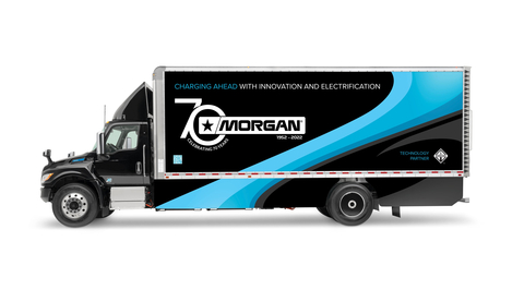 Morgan Truck Body's innovative Dry Freight Truck Body for electric chassis provides significant weight reduction, improved aerodynamics, and enhanced situational awareness. (Photo: Business Wire)