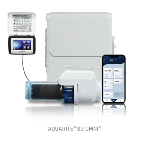 Hayward AquaRite S3 Omni upgrades traditional chlorine pools to salt sanitization, installing into existing or new pools to unlock full control in a single afternoon. (Photo: Business Wire)