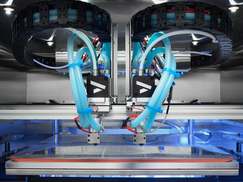 original The AON M2+ High Temperature Industrial 3D Printer Features Independent Dual Extrusion for Duplication and Mirror Mode 3D Printing (Photo: Business Wire)