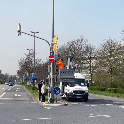 The city of Rüsselsheim am Main, Germany, will deploy Velodyne’s Intelligent Infrastructure Solution using 16 lidar-based monitoring stations located on heavily traveled access roads to create a city-wide system for truck passage control. (Photo: Velodyne Lidar)