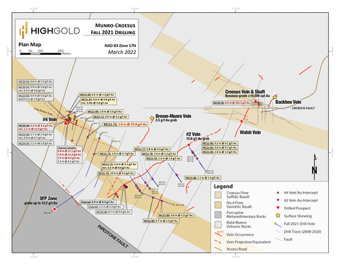 Figure 2 – Munro-Croesus Project – 2021 Drill Hole Location Map (Graphic: Business Wire)