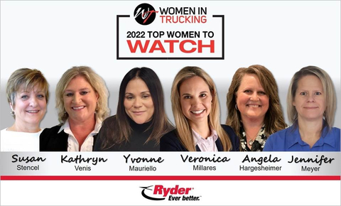 Women In Trucking honors six Ryder employees for their significant career accomplishments and support of women in the transportation industry. (Graphic: Business Wire)