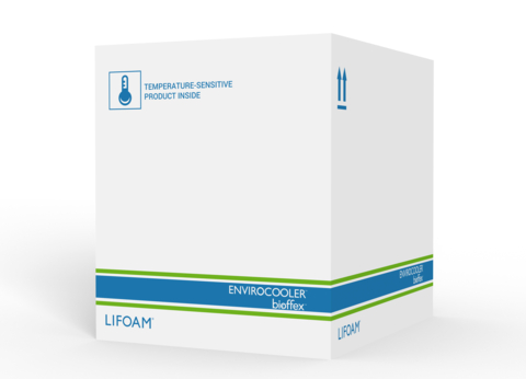original Lifoam's Envirocooler™ insulated shipper with Bioffex™ technology provides a sustainable cold chain shipping option without sacrificing performance. (Photo: Business Wire)