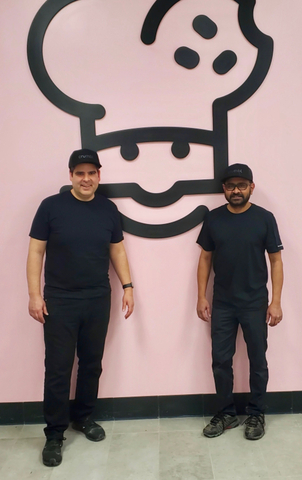 original Joe Oppedisano and Gopa Menon, owners of the Crumbl Cookies in Medford, Massachusetts (Photo: Business Wire)