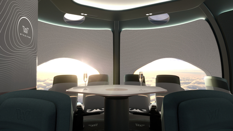World View Spaceflight Capsule Interior Seating and View During Ascent Photo credit: World View Enterprises