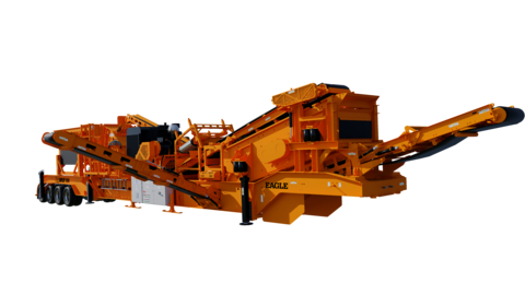 thumbnail A versatile and reliable choice for asphalt and recycled concrete producers, the Eagle Crusher RapiDeploy 1000 has all the same great features of the original RapiDeploy (now called the RapiDeploy® 500), with the added power of Eagle Crusher’s Ultramax® 15 impactor for higher production. Like the RapiDeploy 500, the new RapiDeploy 1000 is a highly portable plant on one chassis, with built-in retractable conveyors. The RapiDeploy 1000 can crush, screen, separate, and stockpile—all in one pull for easy transport to job sites. (Photo: Business Wire)