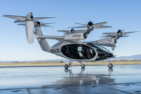 Joby’s all-electric pre-production prototype on the tarmac at the company’s facility in Marina, CA. (Photo: Business Wire)