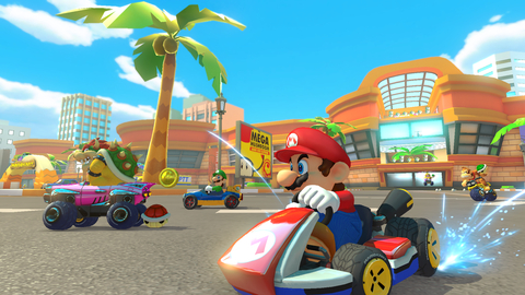 Take a nostalgic ride through Mario Kart history with the Mario Kart 8 Deluxe – Booster Course Pass, and race for the finish line across a total of 48 remastered courses. In this paid DLC, eight courses will be released at a time over six waves by the end of 2023, with the first wave launching today. (Graphic: Business Wire)