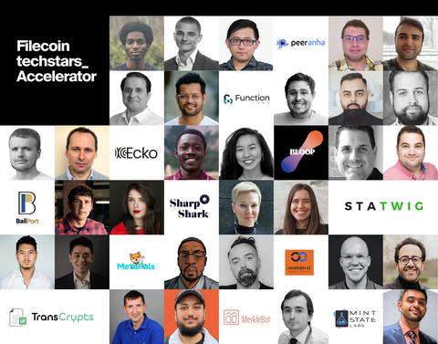 The founding teams of the Filecoin Techstars Accelerator inaugural class. (Graphic: Business Wire)