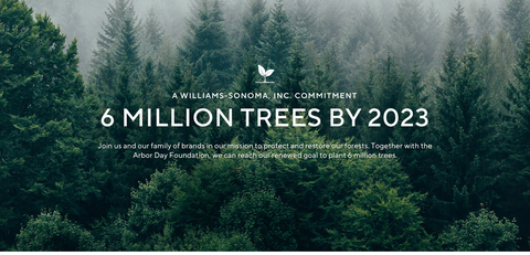 Williams-Sonoma, Inc. Announces New Sustainability Goal to Plant 6 Million Trees by 2023 (Photo: Business Wire)