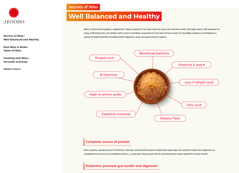 Japanese miso brand site　https://miso-jfoodo.jetro.go.jp/en/index.html (Graphic: Business Wire)