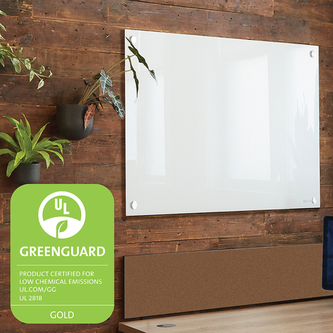 The Quartet 36” x 24” Brilliance Board is just one of the many Quartet glass dry-erase products with GREENGUARD Certification to help create a cleaner working environment. (Photo: Quartet)