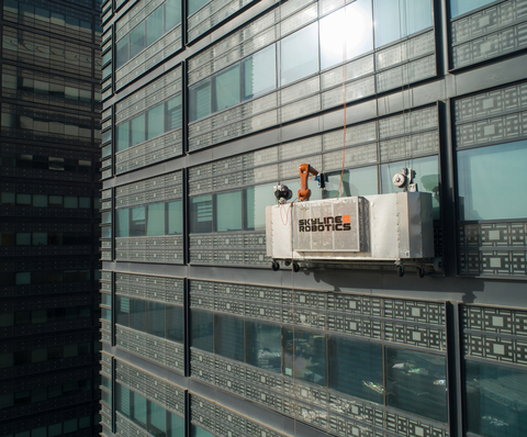 Skyline Robotics is disrupting the $40B window cleaning industry with the world's first high-rise window washing robot and has secured 6.5 million in pre-series A funding to change the industry. (Photo: Business Wire)