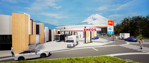 Image of the hydrogen station to be built near Woven City *The design of the hydrogen refueling station and vehicles is for illustrative purposes only and is subject to change. (Graphic: Business Wire)