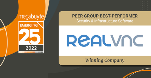 RealVNC awarded Megabuyte Emerging 25 award as the peer group best-performer in the security and infrastructure software category. (Photo: Business Wire)