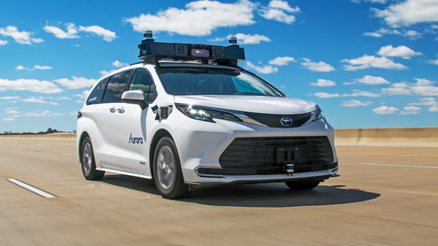 Aurora unveiled its test fleet of its autonomous custom-designed Toyota Sienna vehicles featuring Toyota’s Vehicle Control Interface (VCI) and “Sienna Autono-MaaS” (S-AM) platform. (Photo: Aurora)