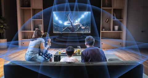 ANAM Electronics, a global A/V equipment specialist, launched the world’s first Dolby Atmos OTT integrated soundbar with built-in 4K streaming. Viewers are immersed in a three-dimensional soundscape by the bar’s eight speakers and three amplifiers. (Graphic: Business Wire)
