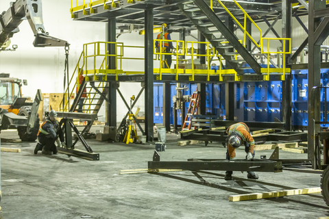 Construction of the coating module at NMG’s facility. (Photo: Business Wire)