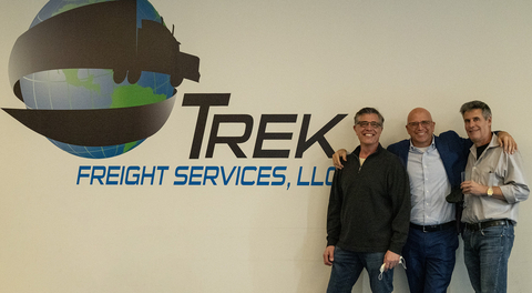 Pictured left to right: John Andreotti, COO, Trek Freight Services; Jim Becker, CEO, Becker Logistics; Gary Bazelon, CEO, Trek Freight Services (Photo: Business Wire)