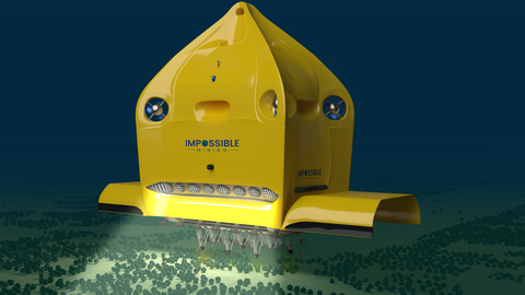 Impossible Mining underwater robot using selective pickup of polymetallic nodules which are rich in battery metals. https://youtu.be/gFYyWKXysXE (Graphic: Business Wire)