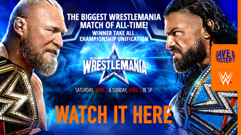 WRESTLEMANIA® TO AIR LIVE IN DAVE & BUSTER’S NATIONWIDE (Graphic: Business Wire)