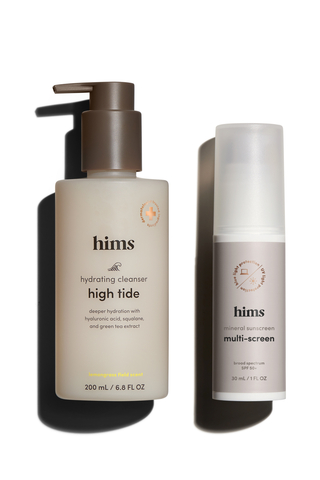 Hims High Tide Hydrating Cleanser and Multi-Screen SPF 50 (Photo: Business Wire)