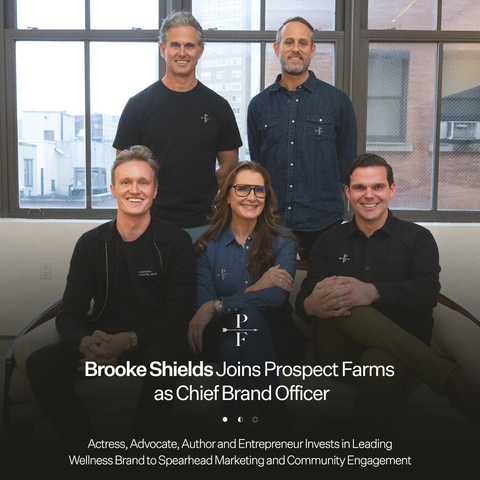 From Left to Right: Joakim Carlsson, Chief Creative Officer; Spencer Potts, Chairman of the Board; Brooke Shields, Chief Brand Officer; Trevor Potts, Chief Marketing Officer; Brad Tipper, Chief Executive Officer and Brand Founder  (Photo: Business Wire)